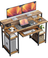 NEW CubiCubi 47 Inch Brown Computer Desk with Storage Shelves