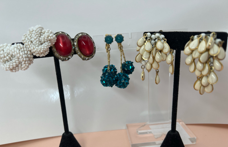 Four Pair Vintage Earrings