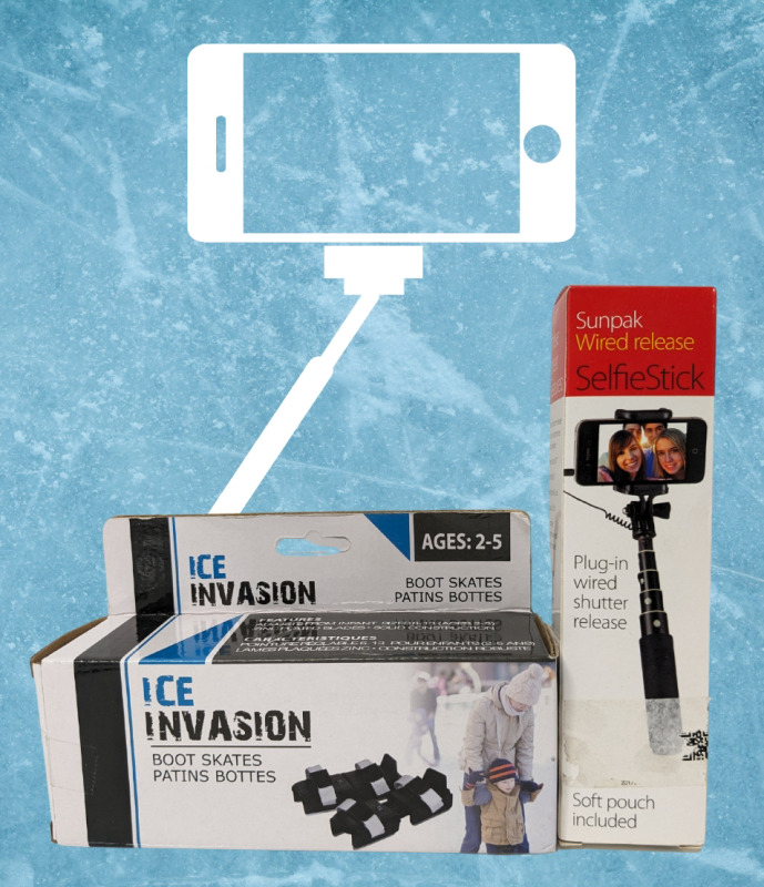 New Ice Invasion Boot Skates (Ages 2-5) & New Sunpak Wired Release Selfie Stock