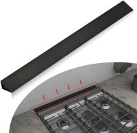 Slide-in Range Rear Filler Kit Black, Universal Triangular Fill Strip, Top Trim Kit Between Stove and Wall for Whirlpool & Most Brand, Aluminum Gap Cover, 30" Long