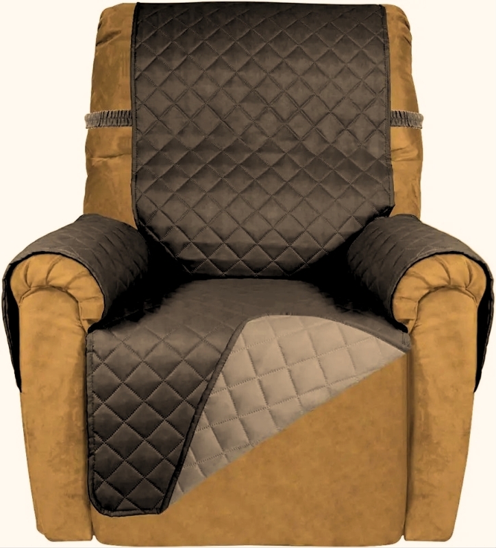 New PureFit Reversible Recliner Cover PFF106 Dark Grey / Beige