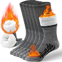 3 New Pairs ALVADA Unisex Merino Wool Hiking Socks (M/L : Mens 10-13, Ladies 11-14)