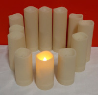 New 12 Flameless Candles Tested 7" 6" 5" 4.5" Each Candle takes 2 AA