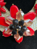 Statement Scarlet Mesh Flower Necklace - 3