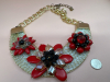 Statement Scarlet Mesh Flower Necklace - 5