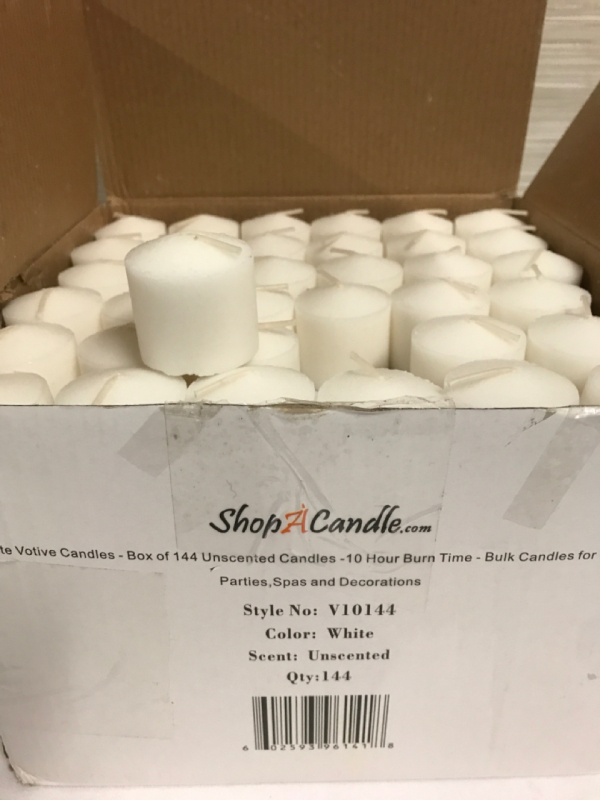 New White Votive Candles 144 Unscented 1.5 inch tall