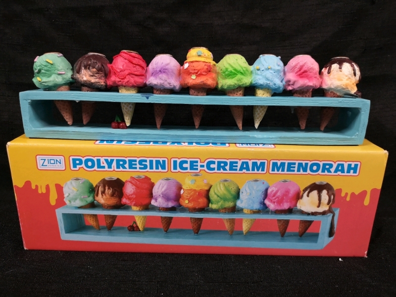 New Zion Polyresin Ice-Cream Menorah