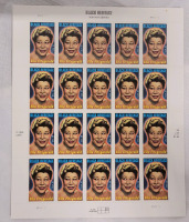 2006 US Postal ' Black Heritage : Ella's Fitzgerald ' 39 Cent Postage Stamp Panel , 20 Stamps