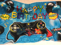 New Birthday Banner 40 x 50 in & Balloons