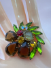 Rhinestone & Glass Cabochon Beautiful Brooch - 2