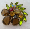 Rhinestone & Glass Cabochon Beautiful Brooch - 3