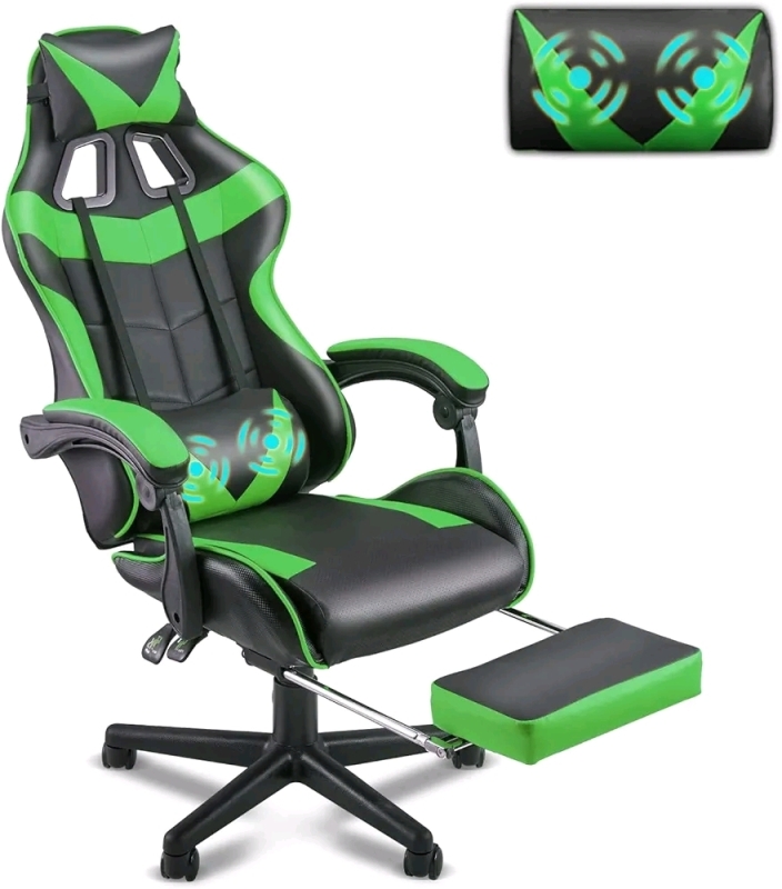New - Soontrans Gaming Chair with Reclining Backrest, Racing Style High Back Chair