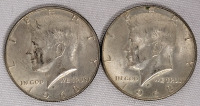 1968 D USA Silver Kennedy Half Dollar , Two (2) Coins