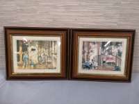 2 Vintage Framed Prints - Signed