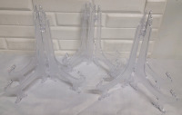 New - 8" Clear Plastic Picture Frame Holders , Set of 6