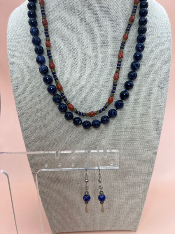 14K GF Lapis Lazuli & Lapis Sterling Bead Necklace