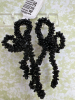 Articulated Jet Black Bead Bow Earrings - 3