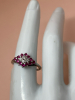 Pink Spinel and clear CZ Sterling 925 Ring - 2