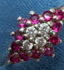 Pink Spinel and clear CZ Sterling 925 Ring - 6