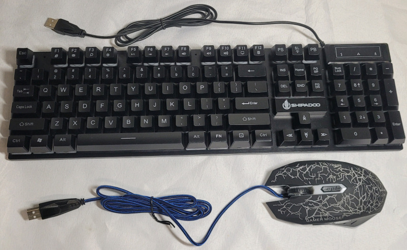 New - Shipadoo 104key Wired Keyboard & 6D Wired Gaming Mouse . No Box