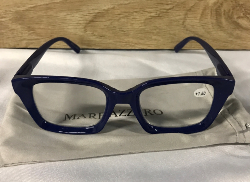 New Mare Azzuro +1.50 Blue Reading Glasses 5.5”x2”