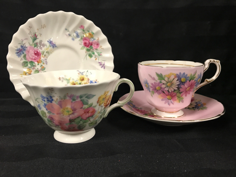 2 Vintage Cups & Saucers Royal Doulton & Paragon