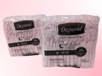 30 New DEPEND Size Medium Night Defense Disposable Underwear (2 Packs of 15, fo 31-37" waists)