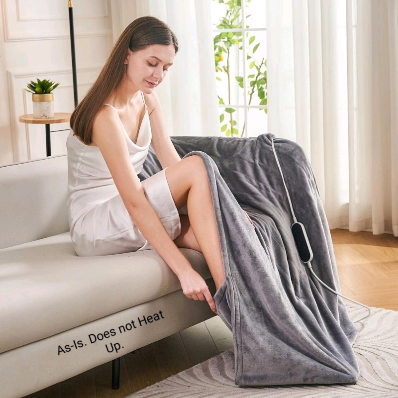 Hiundee Heated* Throw Blanket with Foot Pocket (As-Is)