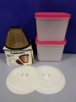 Coffee Filter, Tupperware, Drain Stoppers