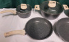 New - CAROTE 9pc Non-Stick Cookware Set . Pots , Pans with Lids & Stainer - 2