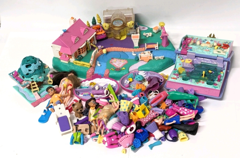 Vintage to Newer POLLY POCKET Figures, Playsets & Silicone Clothes + Accessories