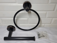 New - Bathroom Wall Accessories , Bronze Finish . Towel Holders & TP Holder