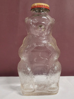 Vintage Snow Crest Beverages Glass Syrup Bear Bank Bottle Salem Mass 7&rdquo; With Cap