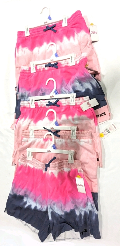 5 New JUSTICE Girls Youth Shorts: Size XL (16/18)