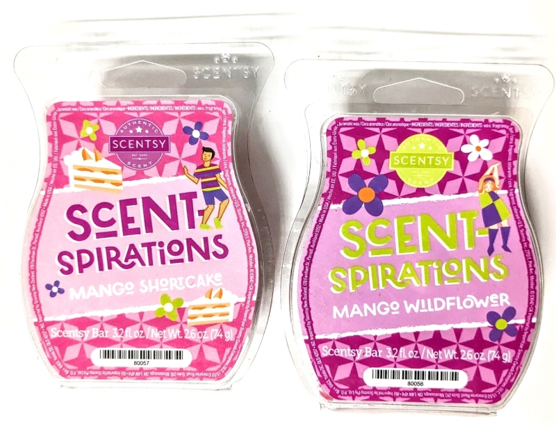 2 New SCENTSY Scent-Spirations Bars : Mango Shortcake _ Mango Wildflower 74g ea