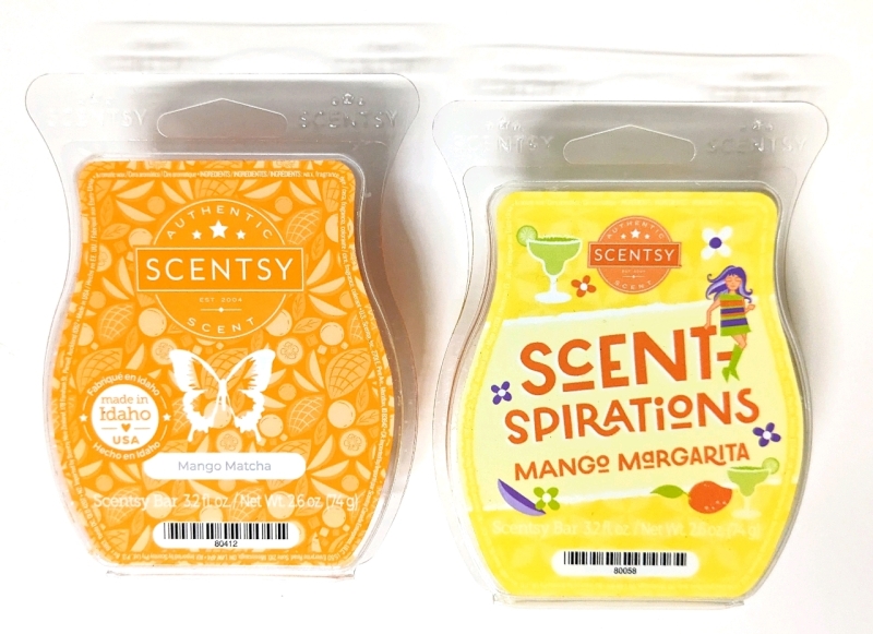 New SCENTSY Classic Mango Matcha & Scent-Spirations Mango & Margarita Bars 74g ea