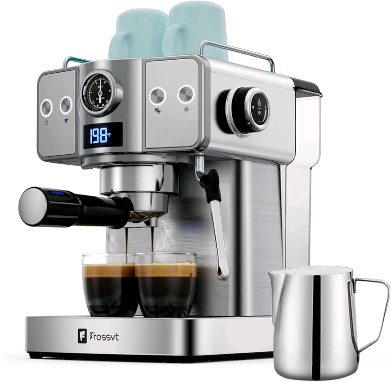 New Frossvt Espresso Machine, 20 Bar Espresso Maker with Milk Frother Steam Wand