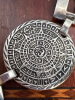 925 Sterling Silver Aztec Statement Bracelet Sun Calender - 2