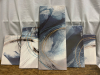 New Fu-Keivy Blue Gray Abstract Canvas Set - 2