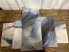 New Fu-Keivy Blue Gray Abstract Canvas Set - 3