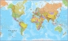 New - Maps International World Wall Map , Front Lamination . Measures 47"×33" . Rolled