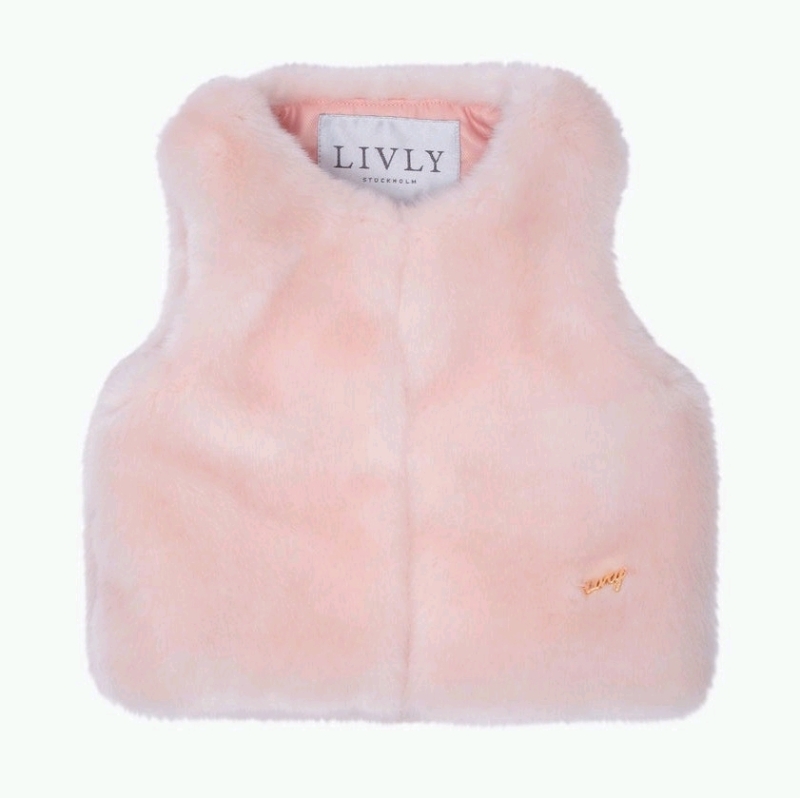 New LIVLY Baby Sienna Vest 18-24 Months Faux Fur Pink