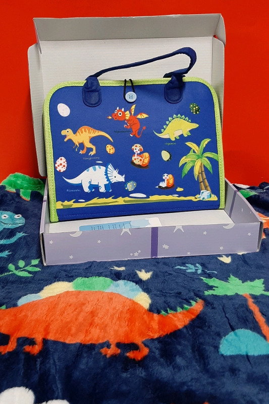 New Montessori Activity Board and a Dinosaur Blanket 20 x 30"