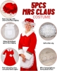 New 5-Piece MRS CLAUS Costume (Size Large)