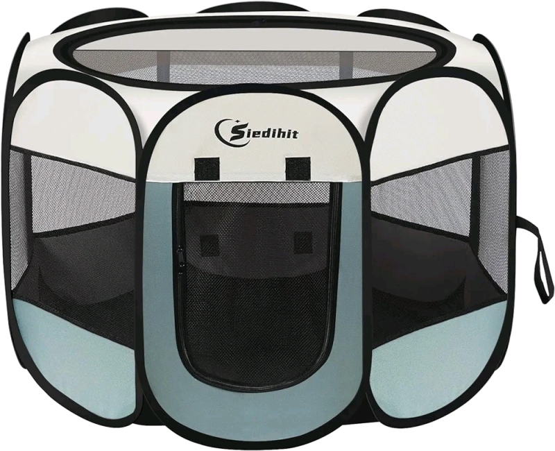 New Siedihit Medium Pet Playpen - Grey