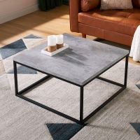 CENSI Grey Marble Square Coffee Table - As Is