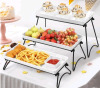 New 3-Tier Serving Tray, Three Tiered Serving Stand, 11.5" White Plastic Platters