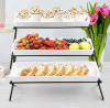 New 3-Tier Serving Tray, Three Tiered Serving Stand, 11.5" White Plastic Platters - 2