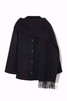 New COS Wool Blend Coat sz Medium with Scarf Attached