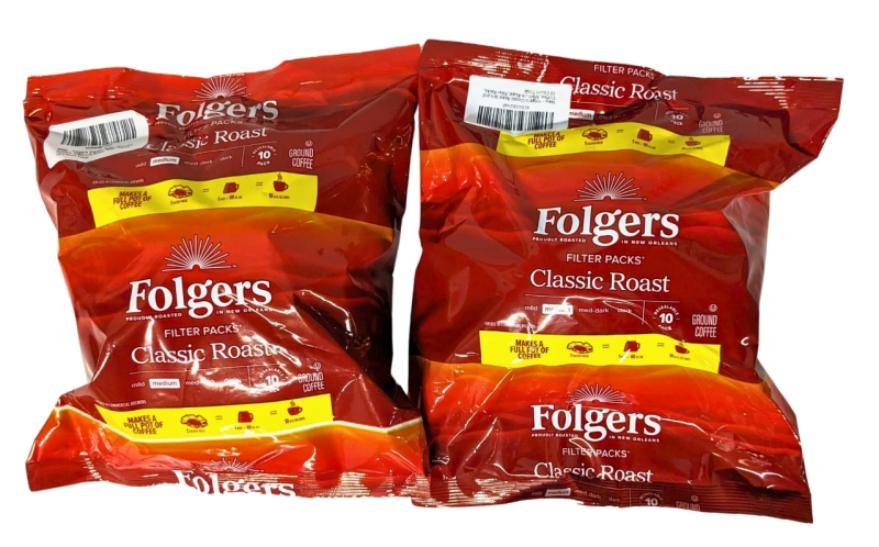 20 New FOLGERS Filter Packs : Classic Medium Roast Ground Coffee (2 packs of 10 filter packs each)